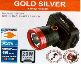 Goldsilver Şarjlı Kafa Lambası Gs-240 (60)(120)'ın resmi