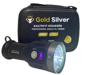 Goldsilver Şarjlı Metal Fener 50W (20)'ın resmi