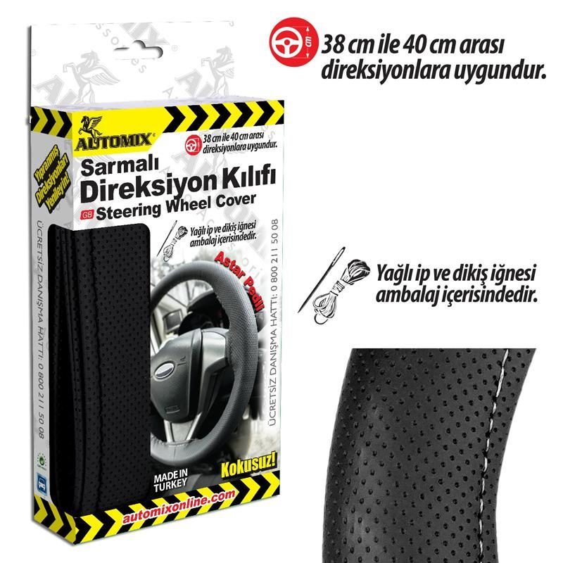 Automix (39512) Sarmalı Direksiyon Kılıfı Noktalı Siyah'ın resmi