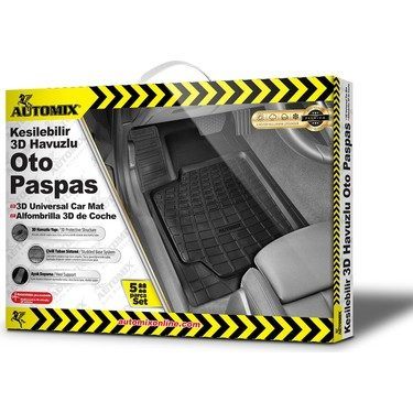 Automix (44808) Kesilebilir Siyah 3D Havuzlu Paspas'ın resmi