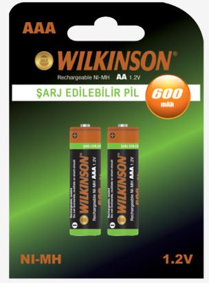 Wılkınson Şarjlı İnce Pil 2'Li 1100 Mah (10)(200)'ın resmi